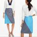 J. Crew Skirts | J. Crew Striped Colorblock Blue A Line Skirt Womens 0 Knee Length | Color: Blue/White | Size: 0