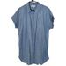 Madewell Dresses | Madewell Womens Xl Blue Linen Cotton Blend Denim Dolman Mini Shirt Dress Pockets | Color: Blue | Size: Xl