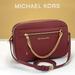 Michael Kors Bags | Michael Kors Large East West Saffiano Leather Crossbody Bag Dark Cherrycolor | Color: Purple/Red | Size: Large 9.5”W X 6.5”H X 2”D