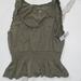 American Eagle Outfitters Tops | American Eagle Outfitters, Peplum Tank Top | Color: Green/Tan | Size: M