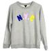 J. Crew Tops | J. Crew Nyc Chenille Embroidered Crewneck Sweatshirt Size Small | Color: Blue/Gray | Size: S