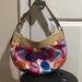 Coach Bags | Coach Soho Pleated Scarf Print Patent Trim Leather Hobo Bag #A1073- F13796 | Color: Blue/Tan | Size: Os