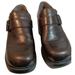 Nine West Shoes | Cloud9 Nine West Lady 8.5m Casual Slip On Loafers Brown Leather Square Toe Heels | Color: Brown | Size: 8.5