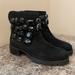 Nine West Shoes | Genuine Italian Leather Studded Boots | Color: Black/Silver | Size: 6