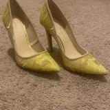 Jessica Simpson Shoes | Jessica Simpson Yellow Lace Heels | Color: Tan/Yellow | Size: 8.5