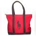 Ralph Lauren Bags | Gorgeous Ralph Lauren Red Canvas Zippered Tote Bag | Color: Black/Red | Size: Os