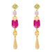 Kate Spade Jewelry | Kate Spade Magenta Love Bug Scarab Beetle Linear Gold Earrings | Color: Gold/Pink | Size: Os