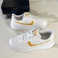 Nike Shoes | Nib Nike Air Force 1 Platform Sneaker White And Yellow Ochre Womens 7.5 6840516 | Color: White/Yellow | Size: 7.5