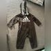 Adidas One Pieces | Adidas Baby One-Piece Long Sleeve Hooded Coverall - Infant | Color: Black/White | Size: 9mb