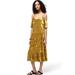 Rebecca Minkoff Dresses | New Rebecca Minkoff Cold-Shoulder Velvet Midi Dress | Color: Gold/Yellow | Size: Xs
