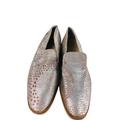 Free People Shoes | 3489 Free People Silver Metallic Snake Eye Leather Slip On Shoes Loafers 10 40 | Color: Silver | Size: 10