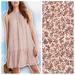 Anthropologie Dresses | Anthropologie Natalie Flounced Tunic Dress Cheetah Coquette Pastel Boho Femme | Color: Pink/Tan | Size: Xs