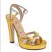 Gucci Shoes | Gucci Platform Sandals Gold Size 38 | Color: Gold/Silver | Size: 38