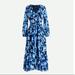 J. Crew Dresses | J. Crew Long Sleeve Wrap Dress In Blue Print | Color: Blue | Size: 8