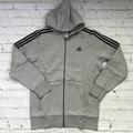 Adidas Shirts | Adidas Essential 3-Stripes Fleece Hoodie Cf5056 | Color: Black/Gray | Size: Various