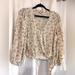 American Eagle Outfitters Tops | American Eagle Outfitters Tops Floral Print Wrap Style, Size Large | Color: Cream | Size: L