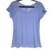 Athleta Tops | Athleta Illuminate Tee Wildflower Blue Sheer Striped Active T-Shirt Womens Small | Color: Blue | Size: S