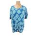 Lularoe Tops | Lularoe Irma Shirt Flowy Hi Low Geometric Half Sleeve Top Womens Size 2xs Xxs | Color: Blue | Size: Xxs