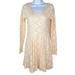 Free People Dresses | Free People Womens Peach Floral Lace Fit & Flare Mini Dress Size S | Color: Cream/Orange | Size: S