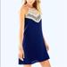 Lilly Pulitzer Dresses | Lilly Pulitzer Pearl Soft Shift Dress Navy And Gold Size 00 | Color: Blue/Gold | Size: 00