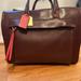 Coach Bags | Coach Bleecker Riley Carryall Tote In Chestnut Brown Love Red Leather Bag | Color: Brown/Pink | Size: Os