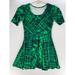 Lularoe Dresses | Lularoe Fit And Flare Dress Green Women 2xl Short Sleeve | Color: Green | Size: Xxl