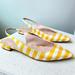 J. Crew Shoes | J. Crew Sling Back Flats In Yellow And Ivory Silk Gingham (Size 9 1/2) | Color: White/Yellow | Size: 9.5