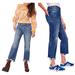 Free People Jeans | Free People Women's Maggie Ripped Ankle Straight Leg Jeans Blue Size 30 | Color: Blue | Size: 30