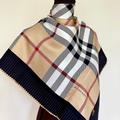 Burberry Accessories | New Burberry Scarf House Check Beige Black Border Silk Scarf Wrap | Color: Black/Tan | Size: Os