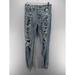 American Eagle Outfitters Jeans | American Eagle Jeans 0 Tomgirl Ripped Denim Logo Raw Hem Destroyed | Color: Blue | Size: 0