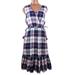 Anthropologie Dresses | Anthro Nwt Small Plaid Flannel Sleeveless Lined Blue Pink Midi V-Neck Dress | Color: Blue/White | Size: S