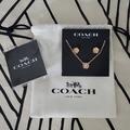 Coach Jewelry | Coach Earring And Necklace Set | Color: Gold | Size: Os