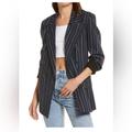Free People Jackets & Coats | Free People Ashby Pinstripe Blazer | Color: Blue/White | Size: Xs