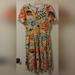 Lularoe Dresses | Lularoe Amelia Dress Flare Butter Yellow Floral Print Sz M | Color: Orange/Yellow | Size: M