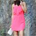 American Eagle Outfitters Dresses | American Eagle Outfitters Bright Coral Pink Dress, Size Medium, Ruffle Top | Color: Pink | Size: M