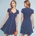 Anthropologie Dresses | Anthropologie Maeve Marilyn Button-Front Dress Nautical Pinup Retro Polka Dot S | Color: Blue/White | Size: S