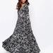 Free People Dresses | Free People First Kiss Maxi Dress Size Medium Gray Floral | Color: Gray | Size: M