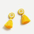 J. Crew Jewelry | J. Crew Yellow Beaded Tassel Stud Earrings | Color: Yellow | Size: Os