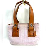 Coach Bags | Coach Soho F12310 Pink Signature Jacquard Small Satchel Shoulder Bag Purse | Color: Brown/Pink | Size: Os