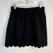 J. Crew Skirts | J. By J.Crew Scalloped Black Linen Blend Sidewalk Skirt Size 8 | Color: Black | Size: 8