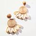 Anthropologie Jewelry | Anthropologie Lake Life Preppy Circle Drop Earrings | Color: Cream/Tan | Size: Os