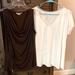 Michael Kors Tops | Bundle Brown Michael Kors Top With Gold Side Zipper And Bar Iii Sheer White Top. | Color: Brown/White | Size: L
