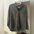 Carhartt Shirts | Carhartt Denim Shirt Workwear Heavy Duty Cotton Long Sleeve Dark Gray Mens Large | Color: Gray | Size: L