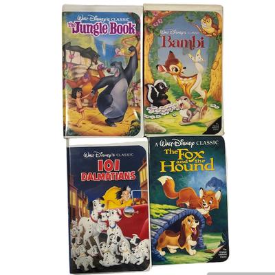 Disney Other | Disney Vhs Movie Bundle Bambi, Jungle Book, 101 Dalmatians, Fox And The Hound | Color: Red | Size: Vhs
