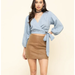 Free People Skirts | Free People Modern Femme Vegan Suede Mini Skirt In The Color Chestnut Size 6 | Color: Brown | Size: 6
