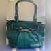 Coach Bags | Coach Hamptons Teal Blue Leather Carryall Satchel Bag | Color: Blue/Green | Size: Os