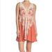 Free People Dresses | Free People Morning Sun Slip Mini Dress Tunic S Coral Cayenne Combo Pink | Color: Orange/Pink | Size: S