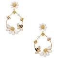 Kate Spade Jewelry | Kate Spade Dazzling Daisies Bee Statement Hoops | Color: Gold/White | Size: Os