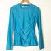 Athleta Tops | Euc Athleta Blue Ruched Long Sleeve Workout Tee | Color: Blue | Size: M