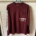 American Eagle Outfitters Shirts | American Eagle Mens Medium Graphic Long Sleeve Tee | Color: Red/White | Size: M